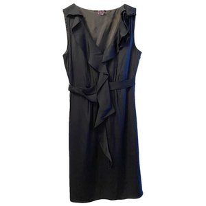 Elie Tahari Navy Silk Ruffle mid-length dress
